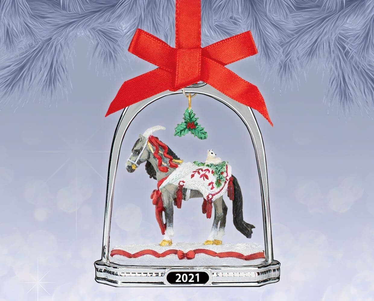 Arctic Grandeur Holiday Horse | Stirrup Ornament | Retired