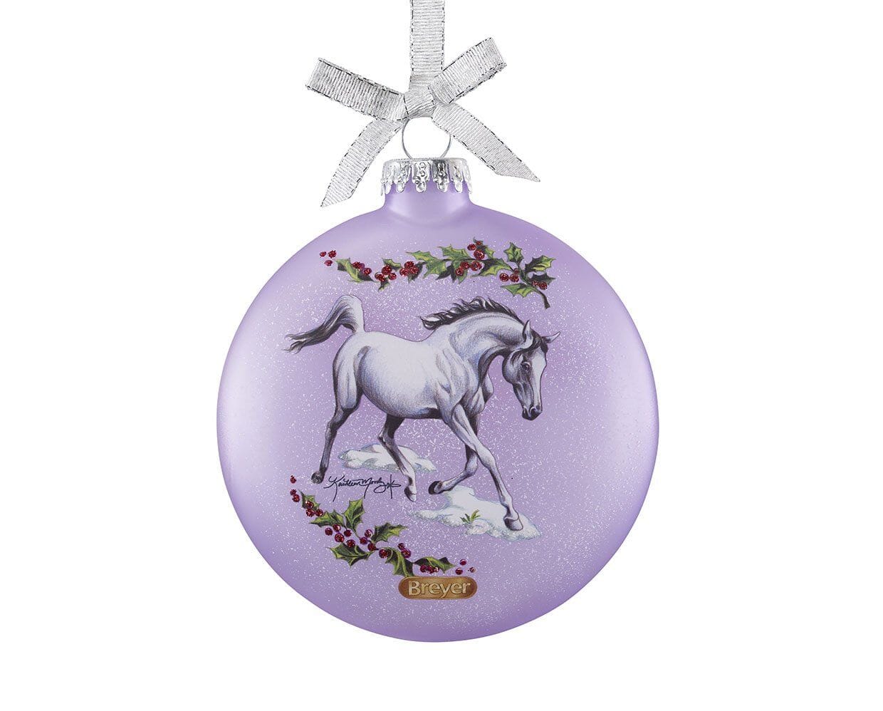 Artist Signature Glass Ornament-Arabian Horses | Retired