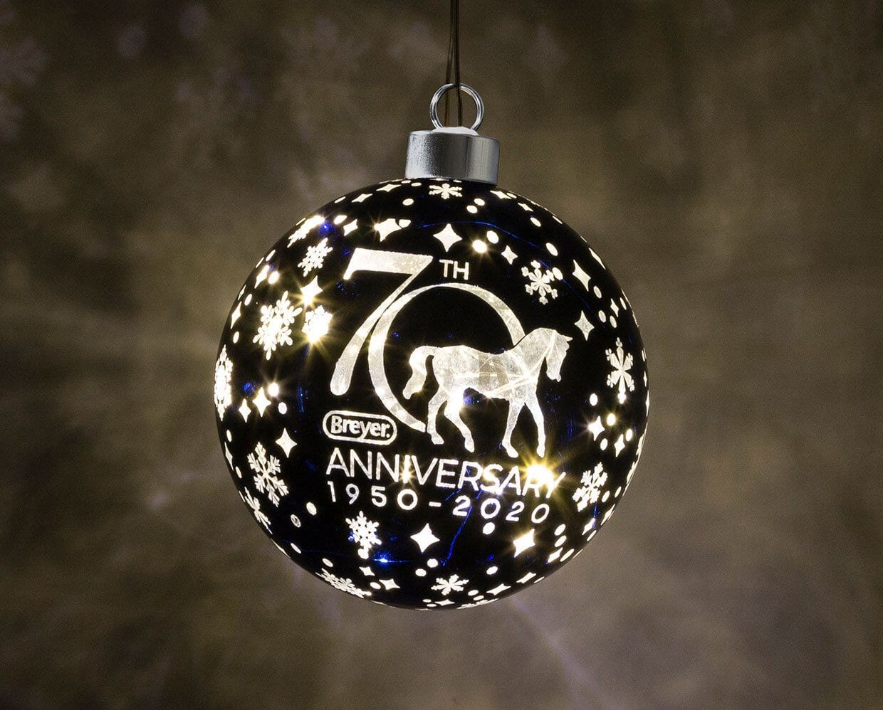 Breyer 70th Anniversary Glass Ball Ornament | Lights Up! | Retired