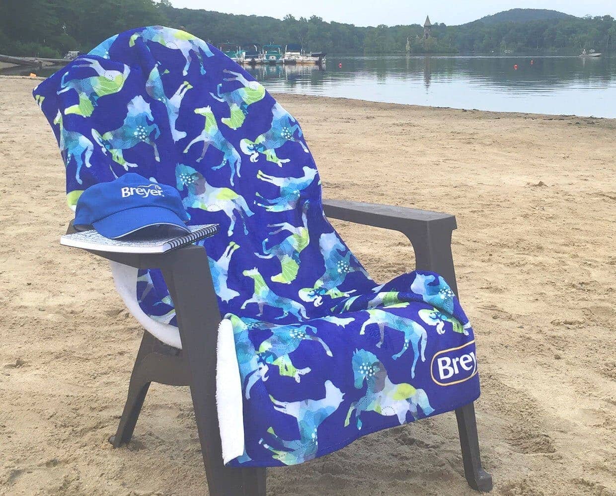 Breyer Blue Horse Beach and Bath Towel on chair