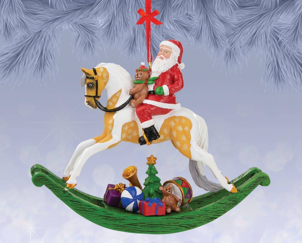 Rocking Horse Santa Ornament | Retired