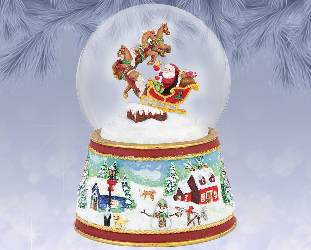 Santa's Sleigh | Musical Snow Globe | Retired