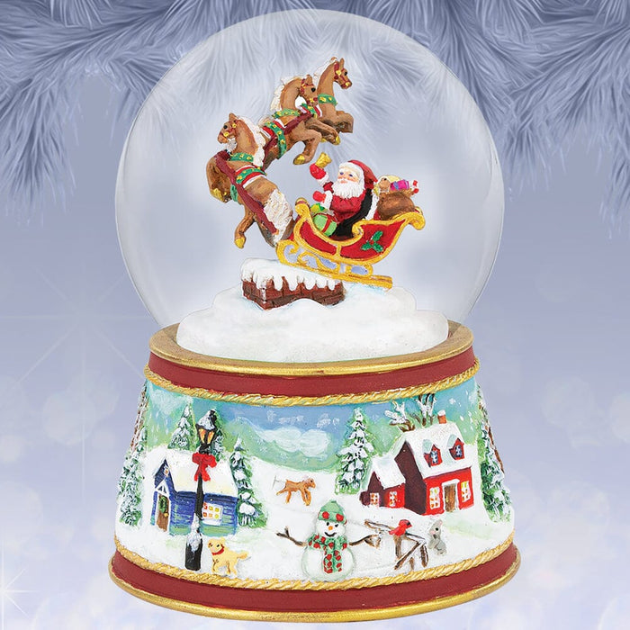 Santa's Sleigh | Musical Snow Globe | Retired