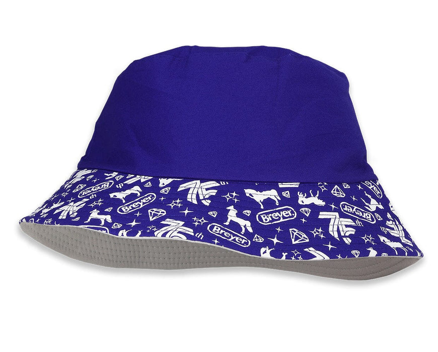 75th Anniversary Bucket Hat - 75th anniversary blue and white prints on the brim