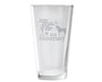 75th Anniversary Pint Glass on white background