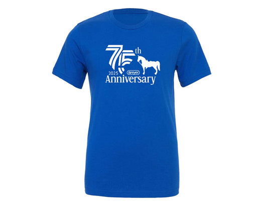 75th Anniversary T-Shirt shown on white background