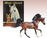 A set of two products including the Album of Horses book by Marguerite Henry and the Freedom Series Mahogany Bay Arabian