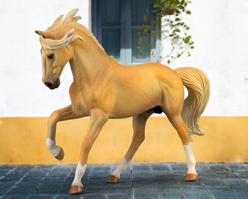 Andalusian Stallion | Palomino near a building