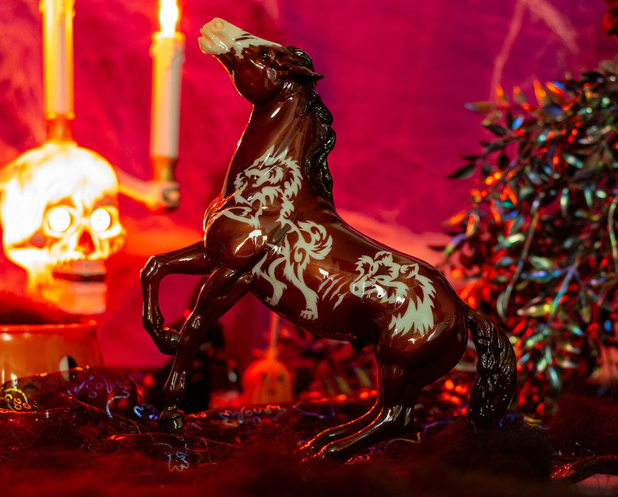 Beowulf | 2024 Halloween Horse facing left, glowing in a Halloween scene