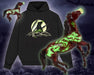 Beowulf Traditional Model, Hoodie and Pin, shown glowing