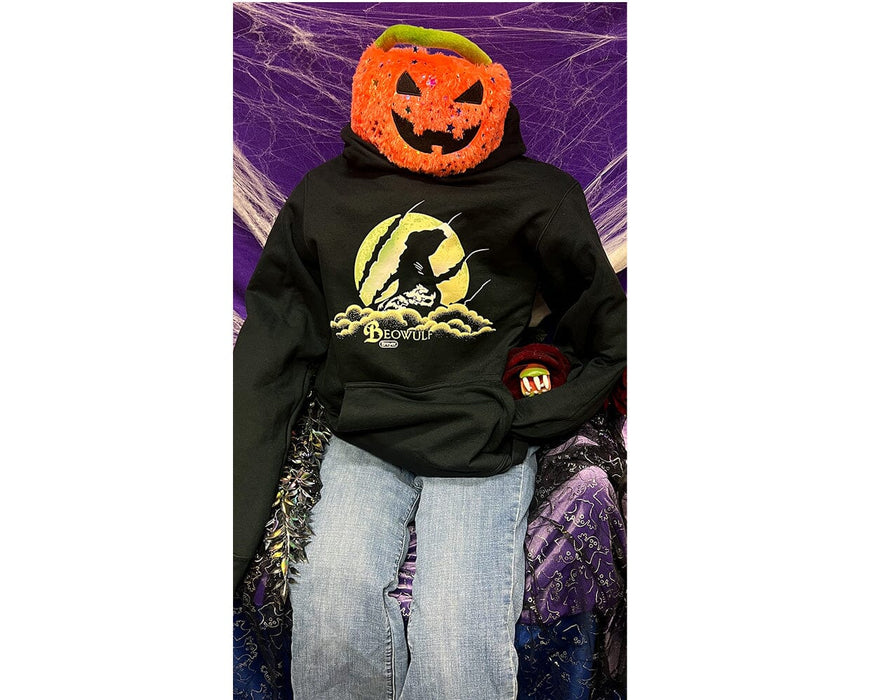 Beowulf Halloween Horse Hoodie with pumpkin head - youth