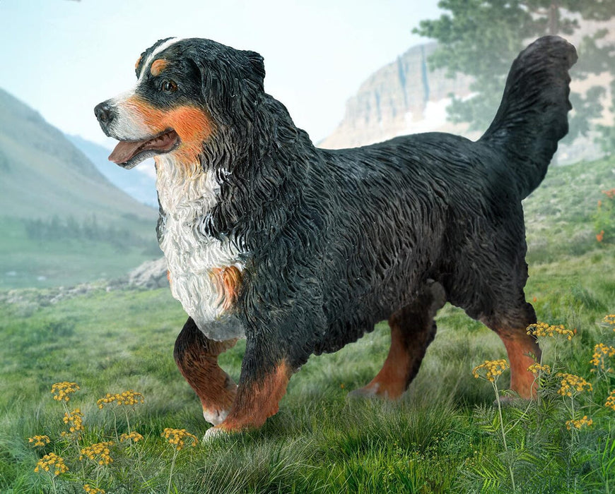 Bernese Mountain Dog on a mountainous background