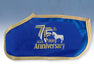 Breyer blue horse blanket with 75th anniversary logo; trimmed in sparkly gold