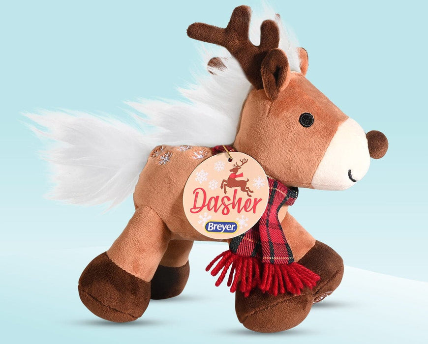 Dasher | 2023 Holiday Plush on Blue Background