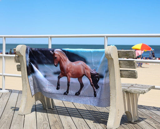 Fjord Beach & Bath Towel on a bench