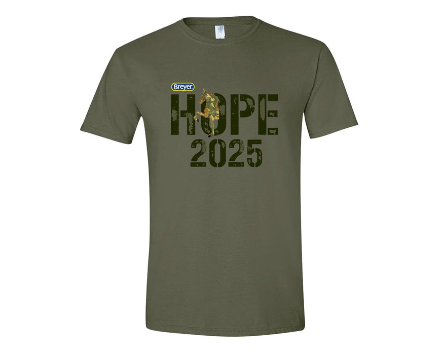 Hope Unisex T-Shirt - Green Shirt with Hope 2025 printed on it with an image of the Honor model