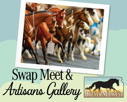 Swap Meet | BreyerMidwest 2025 - showing an inlayed image of model horses.