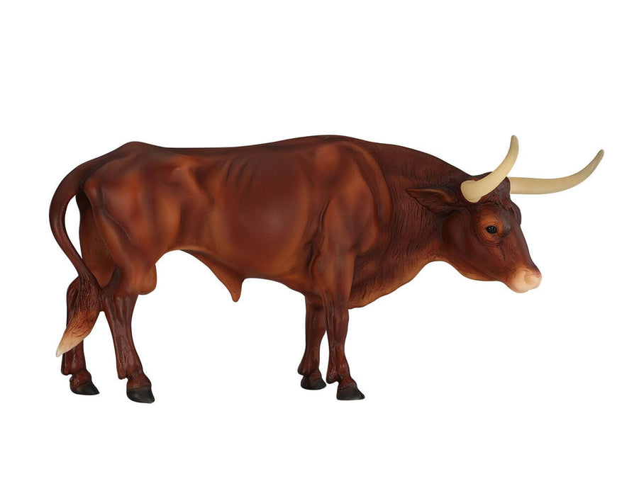 Texas Longhorn Bull | Breyer Animals facing right on a white background