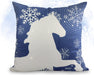 Winter Pillow - White on Blue