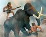 Woolly Mammoth shown with cavemen