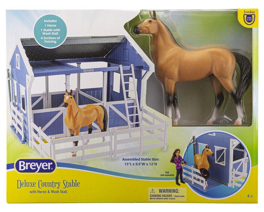 Deluxe Country Stable with Horse & Wash Stall Model Breyer 