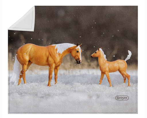 Palomino Mare & Foal Throw Blanket