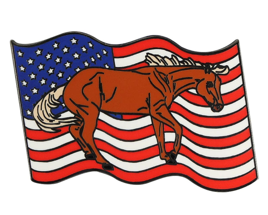 Breyer Horses Quarter Horse on Flag Enamel Pin